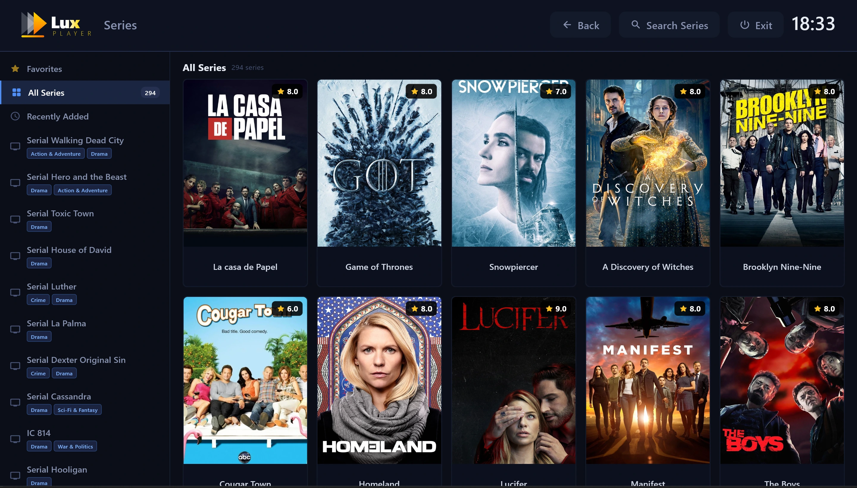 Lux Player Series: seriale și selecție